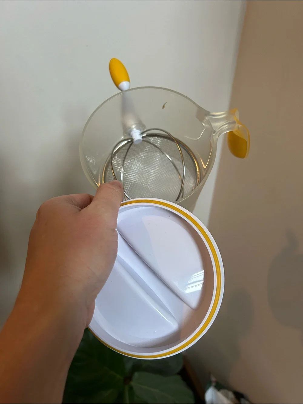 Yellow Hand-Press Flour Sifter with Comfortable Grip